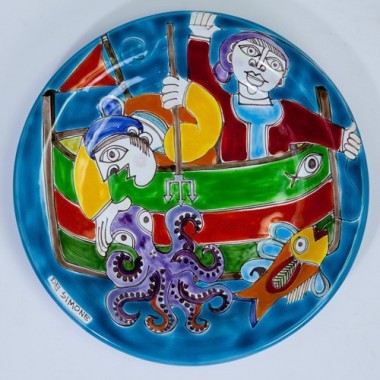 Circular Plate DS 25 cm PT25DS-19 Fishermen Circular Plate DS 25 cm PT25DS-19 Fishermen